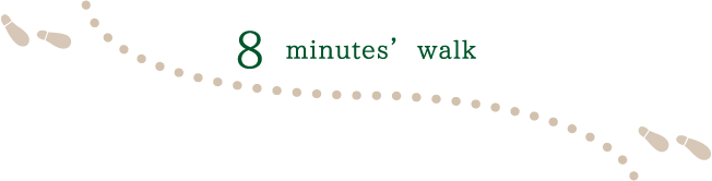 8 minutes’ walk